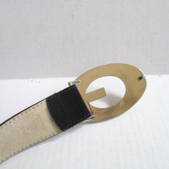 *GUESS MOD Black Leather and Silver Studded Belt